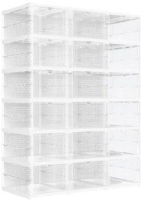 Úložný box Bill, sada 18ks, 35,5x25,6x17,6 cm, transparentná