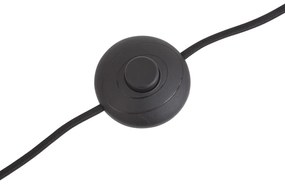 Dizajnová stojaca lampa čierna s dymovým sklom - Ana