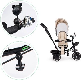 Trojkolka s otočnou strieškou sedadla béžová ECOTOYS