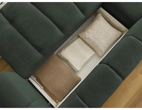 Zelená rozkladacia/s úložným priestorom rohová pohovka (ľavý roh/s leňoškou) Fuji – Bobochic Paris