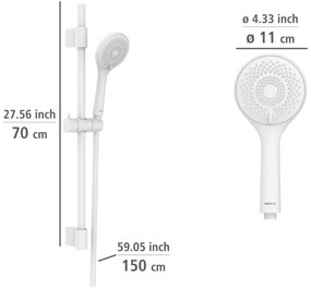 WENKO 24916100 - Sprchová súprava WATERSAVING SYSTEM 70 cm, biela