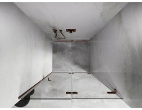 Mexen Lunar-F, pravé skladacie sprchové dvere 90 cm, 8mm číre sklo, medený matný profil, 836-090-000-65-00-P