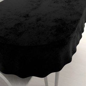 Biante Veľký zamatový oválny obrus Velvet Premium SVP-041 Čierny 160x200 cm