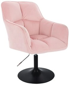 LuxuryForm DESIGN Kreslo AMALFI VELUR na čiernom tanieri - ružové