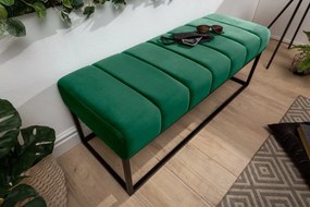 Dizajnová lavica Halle 110 cm zamat - smaragdová zelená