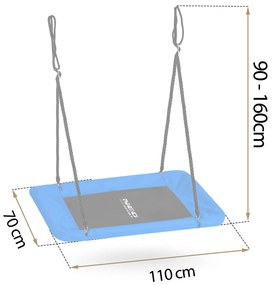 Obdĺžniková hojdačka bocianie hniezdo Neo-Sport Swingo 110 x 70 cm
