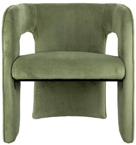 Zelené menčestrové kreslo Vigor – Leitmotiv