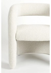 Biele kreslo z textílie buklé Nova – White Label