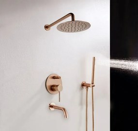 Rea Lungo, podomietková sprchová súprava s vaňovou výlevkou + box, ružová-zlatá, REA-P6610
