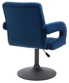 LuxuryForm DESIGN Stolička BOSTON VELUR na čiernom tanieri - modrá