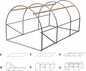 Záhradný fóliovník EXTRA 2 x 3 m s dverami na pántoch