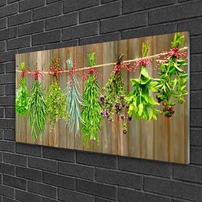 Skleneny obraz Sušené byliny listy príroda 120x60 cm