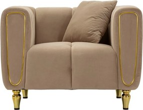 Taupe zamatové kreslo Alma – Mauro Ferretti