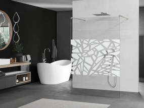 Mexen Kioto, sprchová zástena Walk-In 100 x 200 cm, 8mm číre sklo biely vzor, brúsená oceľ profil,  800-100-002-97-85