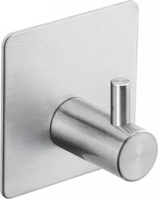 Erga Pad, samolepiace háčiky na uteráky bez vŕtania, 4ks, 4,5×4,5 cm, brúsená oceľ, ERG-YKA-CH.PAD4-CHR