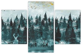 Obraz - Zvieratá v lese (90x60 cm)