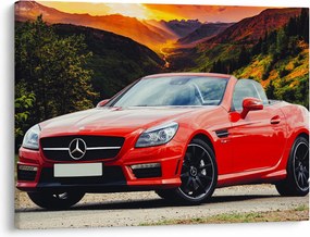 Obraz - červený Mercedes (70x50 cm)