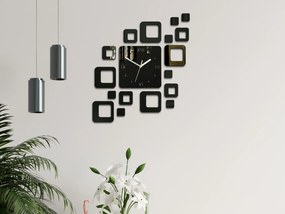3D nalepovacie hodiny Roman Quadrat wenge