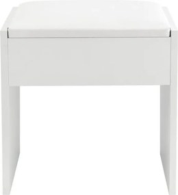 Taburet biely ku kozmetickému stolíku 42 cm s čalúnením