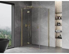 Mexen, Mexen Mist H T sklápací sprchový kút ľavý 115 x 70 cm, transparentný, zlatý - 8A5T-115-070-50-00-L
