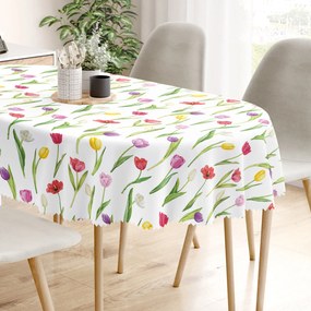 Goldea oválny teflónový obrus - farebné tulipány 140 x 280 cm