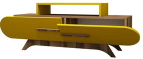 TV stolík Rose Walnut Yellow
