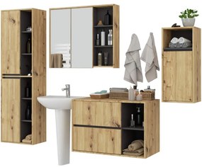 Kúpeľňová zostava VAMI garfitová / sivá / dub craft