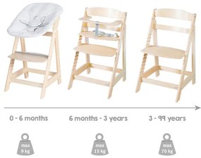 roba Detská vysoká stolička Born Up Zickzack 2 v 1 (prírodná)  (100366796)