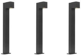 Sada 3 inteligentných vonkajších stojacích lámp čierna 65 cm IP44 Vrátane Zigbee GU10 - Baleno