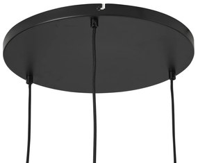 Japandi závesná lampa čierna s hnedým látkovým tienidlom 3-svetlá - Bida