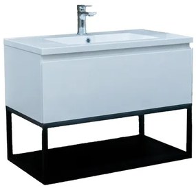 Kúpeľňová skrinka s umývadlom SAT B-Way biela lesk BWAY80WU, 1 ks