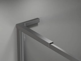 Mexen, Mexen Kioto-XF L sprchová stena s rámom 120 x 202 cm, priehľadná 10 mm, pištoľový kov - 800-120-174-95-00-XF