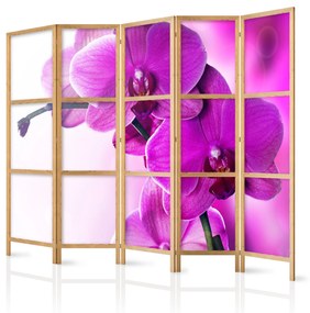 Artgeist Japonský paraván - Violet Orchids II Veľkosť: 225x161