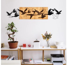 Asir Nástenná dekorácia 111x25 cm vtáci drevo/kov AS1636