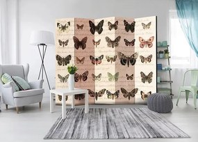 Paraván - Retro Style: Butterflies II [Room Dividers] Veľkosť: 225x172, Verzia: Jednostranný