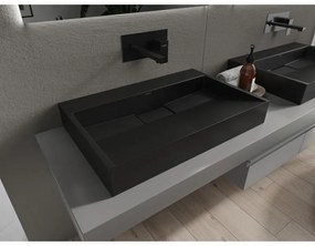 Mexen Ava, umývadlo na dosku z konglomerátu B/O 70 x 46 cm, čierna matná, 23017070