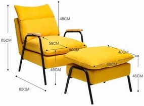 Tyrkysové polohovacie kreslo BRISTOL s podnožkou