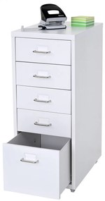 Zásuvková skrinka Boston T851 - 69x28x41cm, 5 zásuviek - biela
