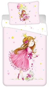 Ružové bavlnené detské obliečky na jednolôžko 140x200 cm Fairy – Jerry Fabrics