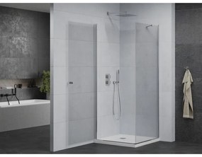 Mexen Pretoria sprchovací kút 80 x 80 cm, priehľadný, chróm + plochá sprchová vanička-852-080-080-01-00-4010