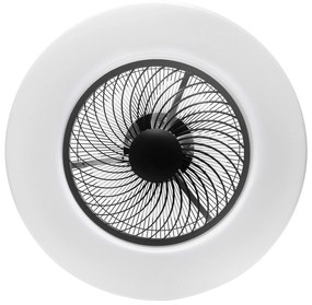 Toolight Toolight, LED stropné svietidlo s ventilátorom APP1552-C, čierna-biela, OSW-05181