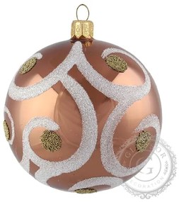Vianočná guľa hnedá s dekorom