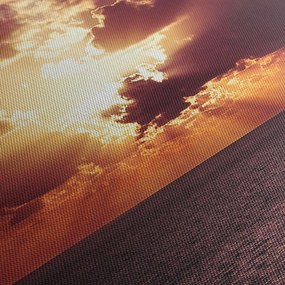 Obraz slnko za mrakmi (120x50 cm)