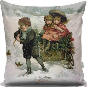 Vianočný dekoračný vankúš TUNES IV 43x43 cm biely