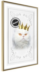 Artgeist Plagát - The King Cat [Poster] Veľkosť: 30x45, Verzia: Zlatý rám
