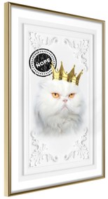 Artgeist Plagát - The King Cat [Poster] Veľkosť: 40x60, Verzia: Zlatý rám s passe-partout