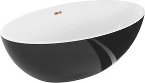 Mexen Nike voľne stojaca vaňa 175 x 100 cm, biela/čierna, preliv ružové zla