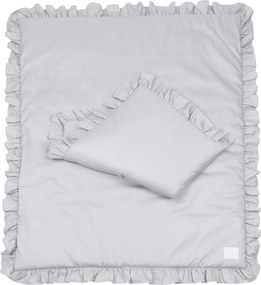 Sada do postieľok s volánom tmavo šedá 80x100cm