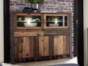 Komoda s vitrínou Cardiff, s osvetlením%