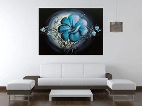 Gario Ručne maľovaný obraz Modrá živá krása Rozmery: 100 x 70 cm